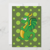 Cartoongeburtstags-Druckeinladungen des grünen Einladung (Rückseite)