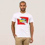 Cartoongelbschwanzsnapper-Tauchen-Flagge T-Shirt (Vorne ganz)