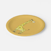 Cartoongiraffe Pappteller (Schrägansicht)
