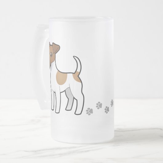 Cartoonglatter Fox-Terrier Mattglas Bierglas (Vorderseite Links)