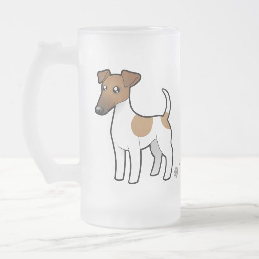 Cartoonglatter Fox-Terrier Mattglas Bierglas (Links)
