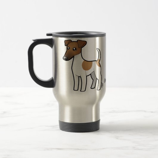 Cartoonglatter Fox-Terrier Reisebecher (Links)