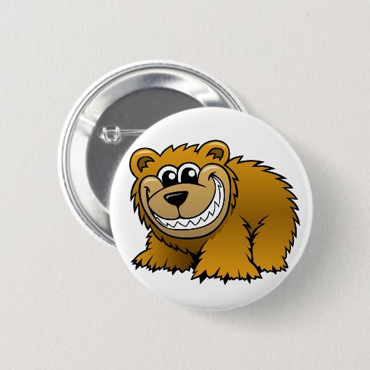 Cartoongrizzly-Bär Button (Vorne & Hinten)