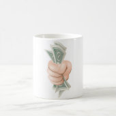Cartoonhand, die Geld hält Kaffeetasse (Mittel)