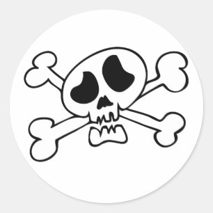 Cartoonhauptschädel Runder Aufkleber