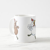 Cartoonhühner auf einem Becher Kaffeetasse (Vorderseite Links)