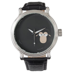 Cartoonillustration der schwarzen Schafe Armbanduhr