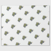 Cartoonillustration eines Elefanten, der einen Geschenkpapier (Flach)