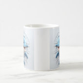 Cartoonish Blue Dolphin Durch die Mauer brechen Kaffeetasse (Mittel)
