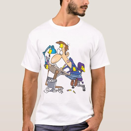 Cartoonist am Werk T-Shirt (Vorderseite)