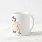 Cartoonjapanischer Sumo-Ringkämpfer Kaffeetasse (VorderseiteRechts)