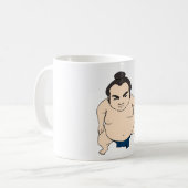 Cartoonjapanischer Sumo-Ringkämpfer Kaffeetasse (Vorderseite Links)