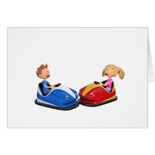Cartoonjunge und -mädchen in den Boxautos