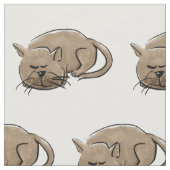 Cartoonkatze - Nickerchen machende Katze Stoff (Nahaufnahme)