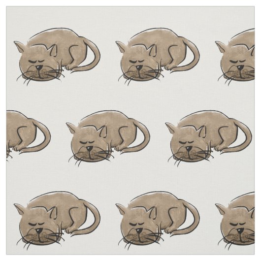 Cartoonkatze - Nickerchen machende Katze Stoff (Muster)