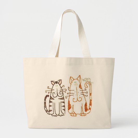 Cartoonkatzen Jumbo Stoffbeutel (Vorne)