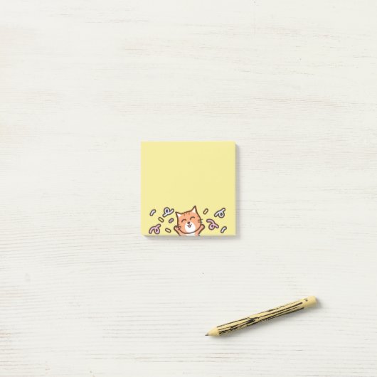 Cartoonkatzennotiz Post-it Klebezettel (Auf Schreibtisch)