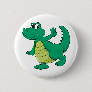 Cartoonkrokodil Button