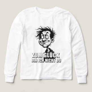 Cartoonkunst mit „Zum Glück…“-Zitat