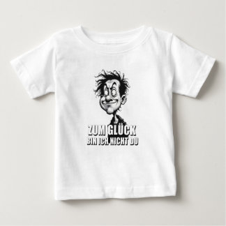 Cartoonkunst mit „Zum Glück…“-Zitat Baby T-shirt