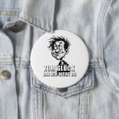 Cartoonkunst mit „Zum Glück…“-Zitat Button (Beispiel)