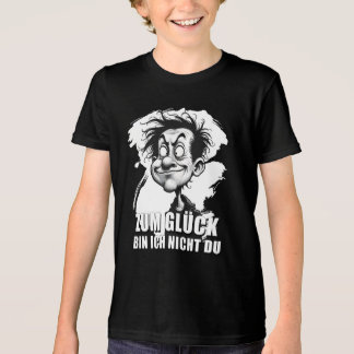 Cartoonkunst mit „Zum Glück…“-Zitat Tri-Blend Shirt