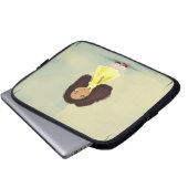 Cartoonmädchen mit der gelocktes Haar Laptopschutzhülle (Vorne Knopf)