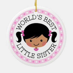 Cartoonmädchens der Weltschwarzes Haar des besten Keramik Ornament