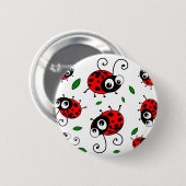 Cartoonmarienkäfermuster Button (Vorne & Hinten)