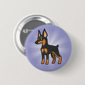 CartoonminiaturPinscher/Manchester-Terrier Button (Vorne & Hinten)