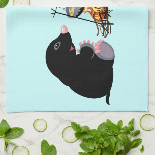 Cartoonmole und -Igel Geschirrtuch (Gefaltet)