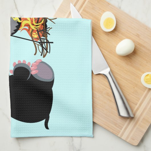 Cartoonmole und -Igel Geschirrtuch (Viertel Falte)