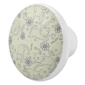 Cartoonmuster mit lustigen Katzen Keramikknauf (Rechts)