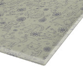 Cartoonmuster mit lustigen Katzen Schneidebrett (Ecke)