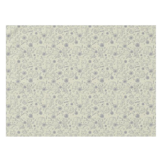Cartoonmuster mit lustigen Katzen Tischdecke (Vorderseite (Horizontal))
