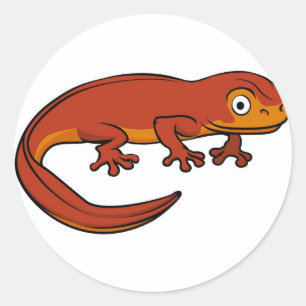 CartoonNewt Runder Aufkleber