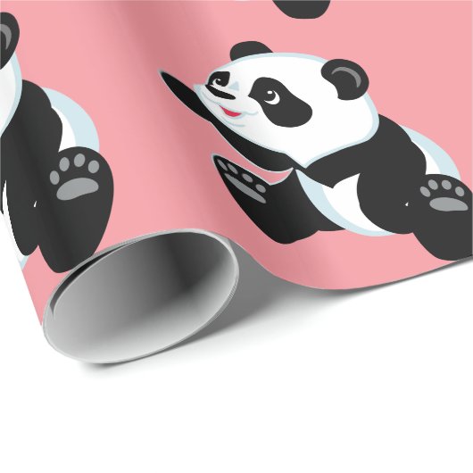 Cartoonpanda Geschenkpapier (Rolleneckpunkt)