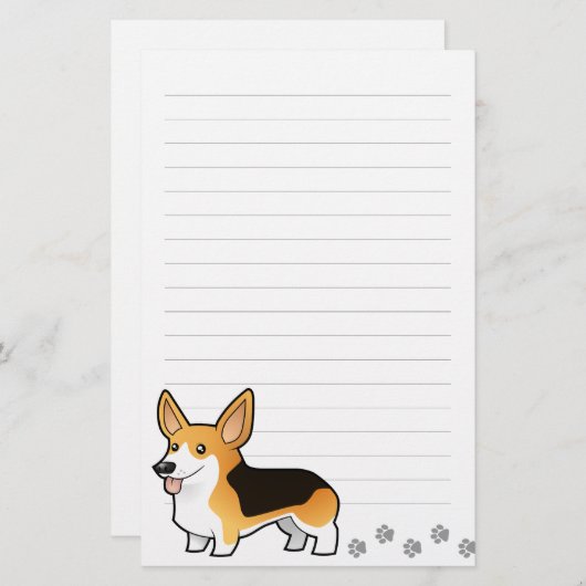 Cartoonpembroke-WaliserCorgi Briefpapier (Vorne/Hinten)