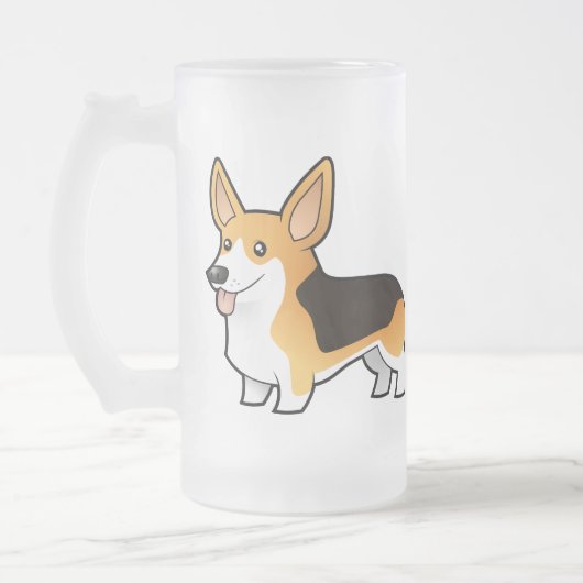 Cartoonpembroke-WaliserCorgi Mattglas Bierglas (Links)