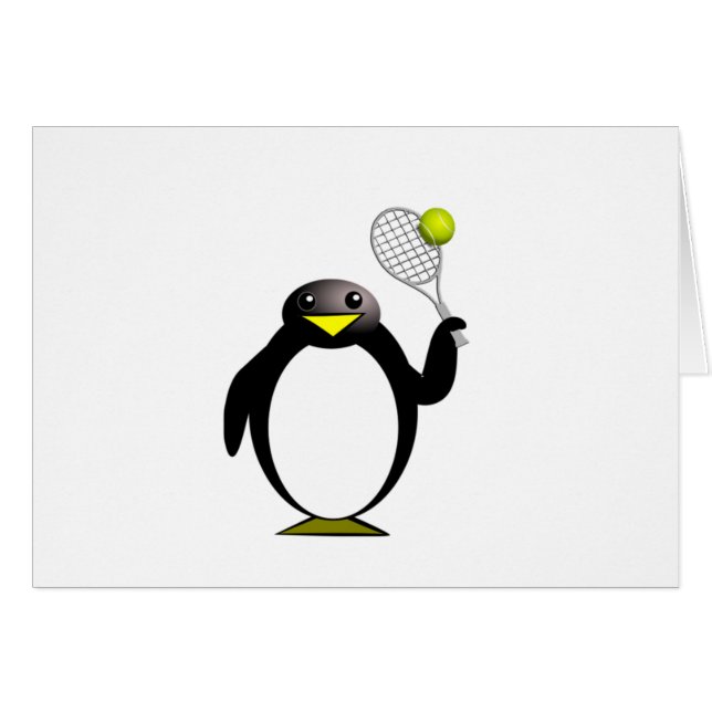 CartoonPenguin, der Tennis spielt (Vorderseite (Horizontal))