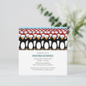 Cartoonpenguin-Mengen-festliche Party Einladungen (Stehend Vorderseite)