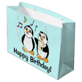 CartoonPenguins, die alles Gute zum Geburtstag Große Geschenktüte (Rückseite Schrägansicht)