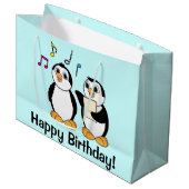 CartoonPenguins, die alles Gute zum Geburtstag Große Geschenktüte (Vorderseite Schrägansicht)