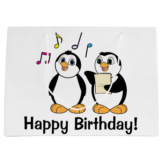 CartoonPenguins, die alles Gute zum Geburtstag Große Geschenktüte (Vorderseite)