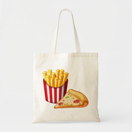 Cartoonpizza und -fischrogen tragetasche (Vorne)