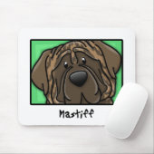 Cartoonquadratischer Brindle Mastiff Mousepad (Mit Mouse)