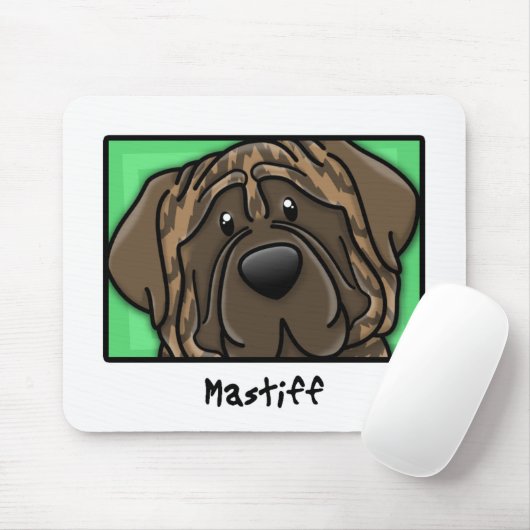 Cartoonquadratischer Brindle Mastiff Mousepad (Mit Mouse)