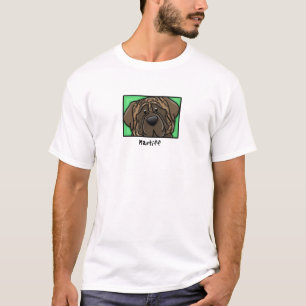 Cartoonquadratischer Brindle Mastiff T-Shirt