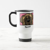 Cartoonquadratischer Mastiff Reisebecher (Links)