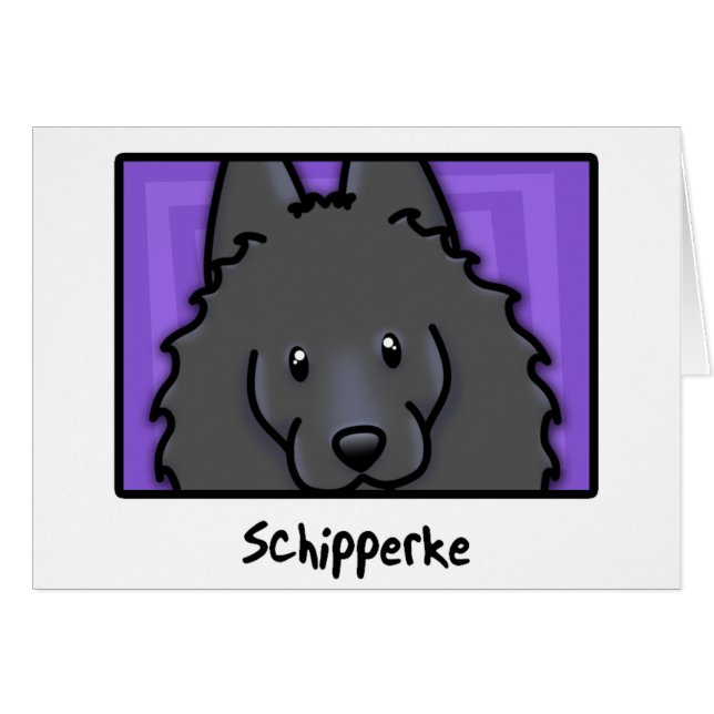 Cartoonquadratischer Schipperke (Vorderseite (Horizontal))